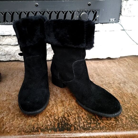 Easy Spirit landslide suede leather with fur trim boots - Picture 5 of 5